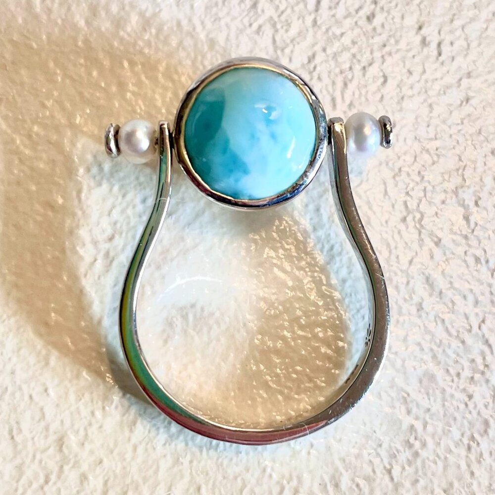 MARAHLAGO HIDEAWAY LARIMAR RING - Picture 2 of 4